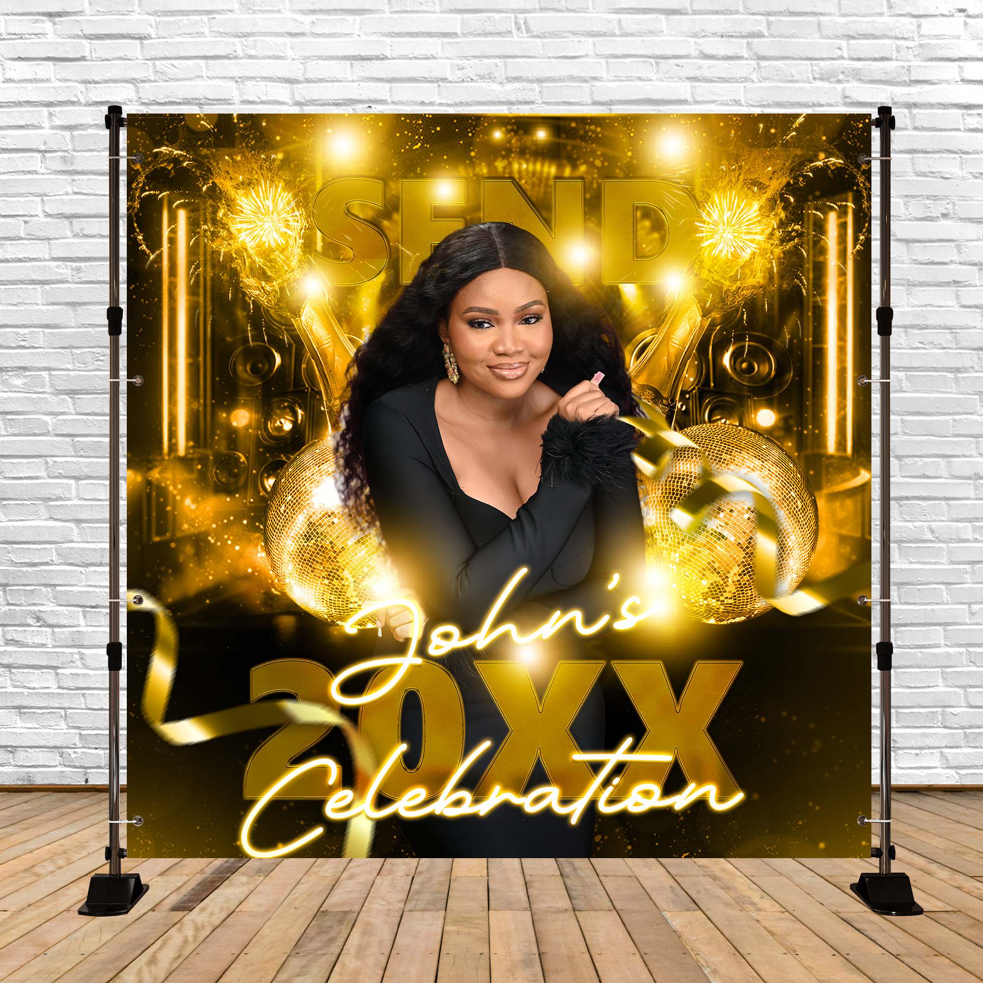 2025 Graduation Backdrop Disco Lights Personalized Party Graduation Backdrop UK BRP6-178