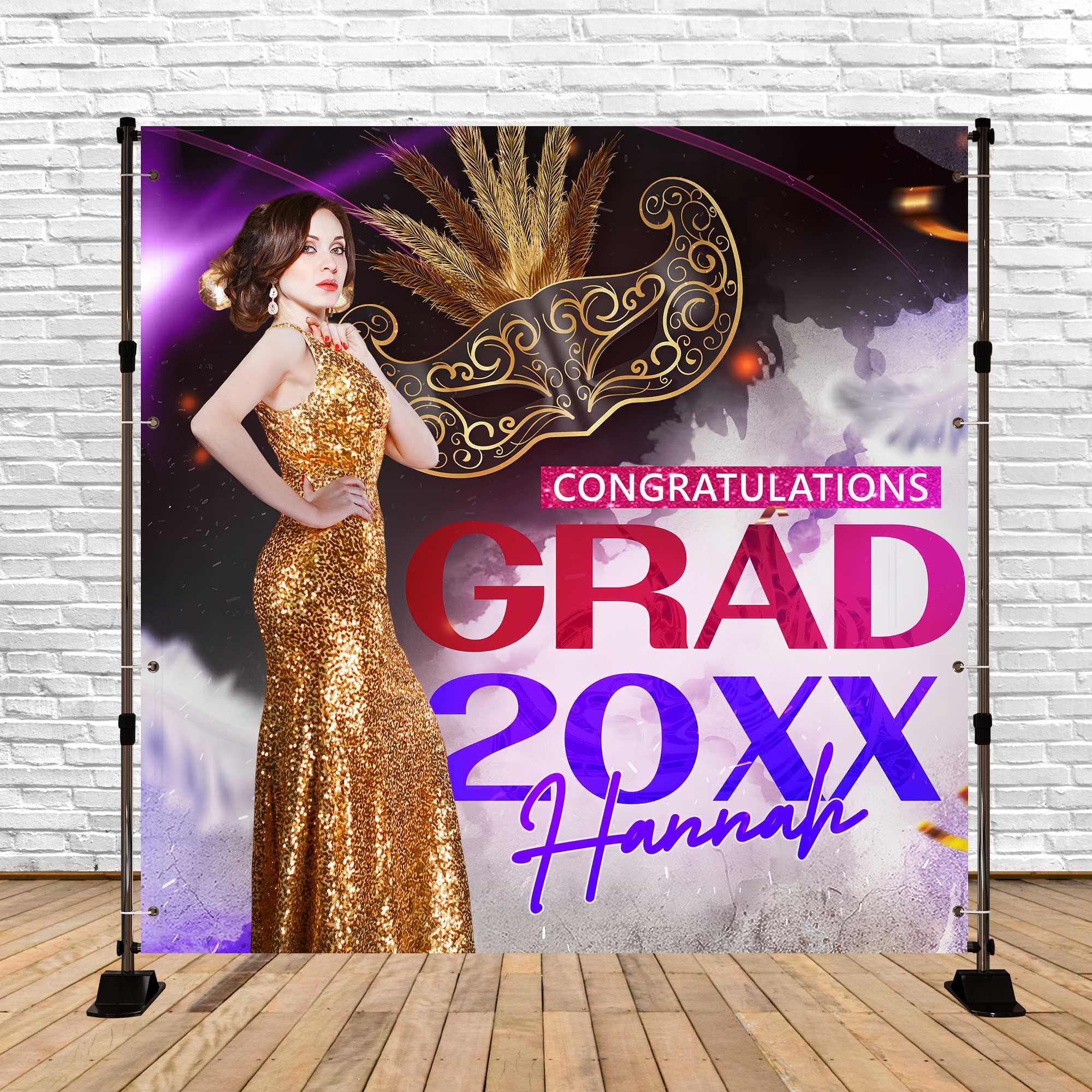 Graduated Backdrop Masquerade Star Customized Party Graduation Backdrop UK BRP6-181