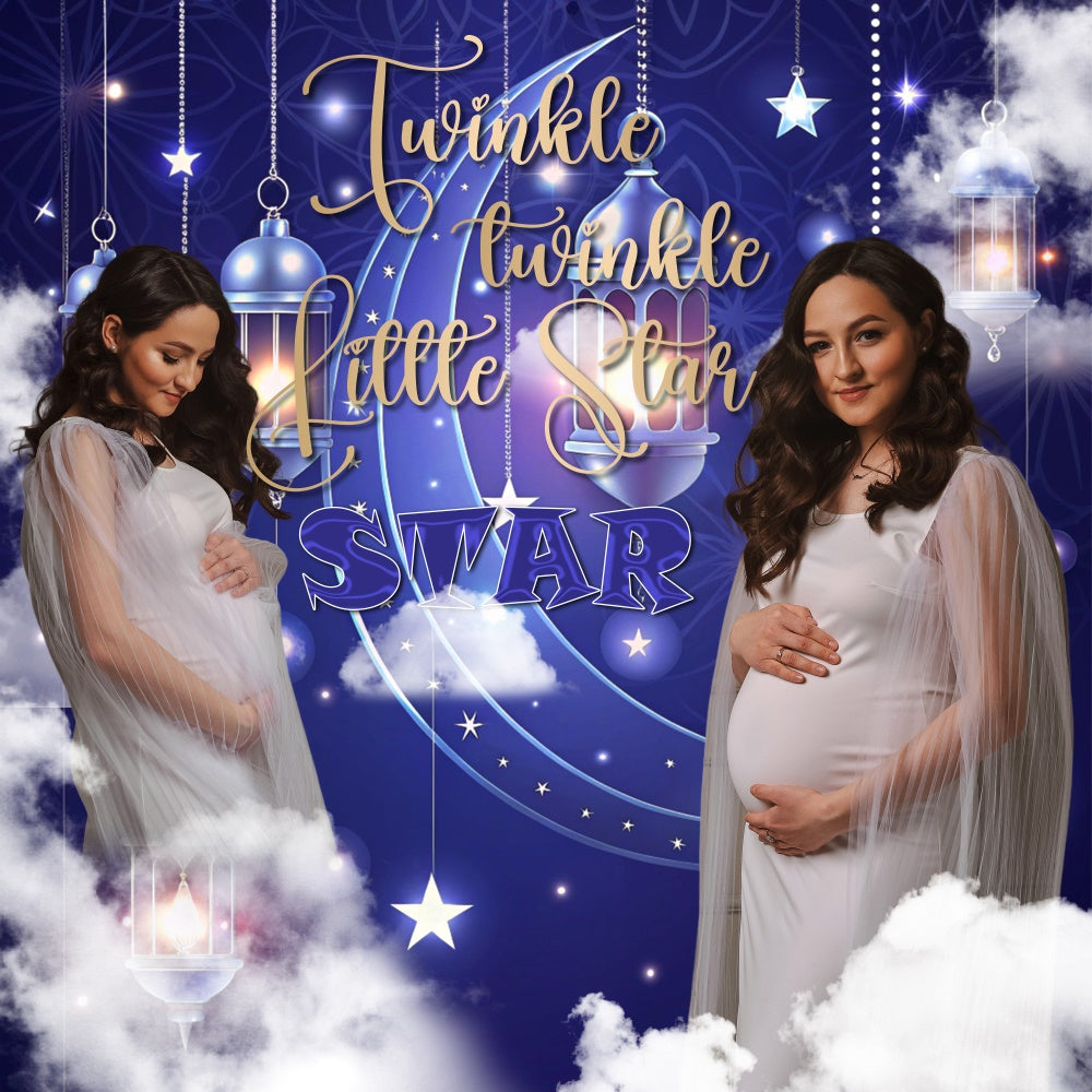 Baby Shower Backdrops Twinkle Star Night Personalized Backdrop UK BRP6-2
