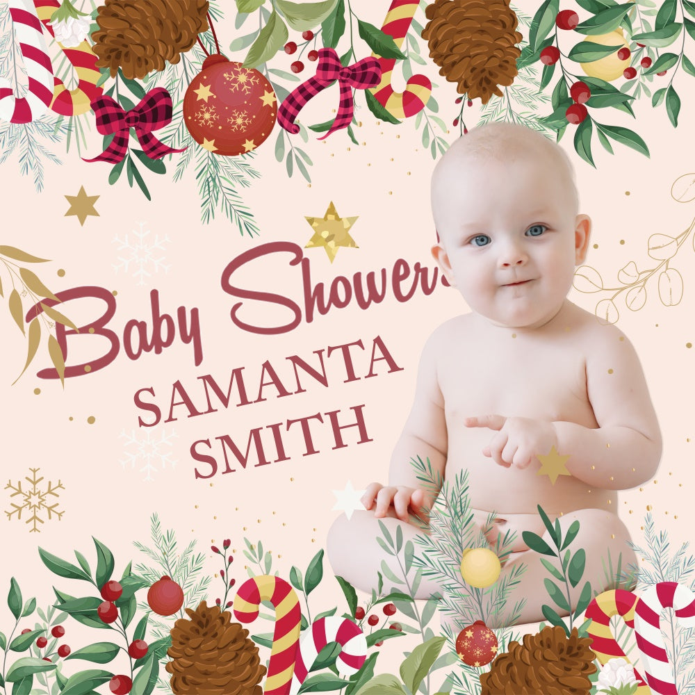 Backdrops For Baby Shower Holiday Cheer Personalized Backdrop UK BRP6-20