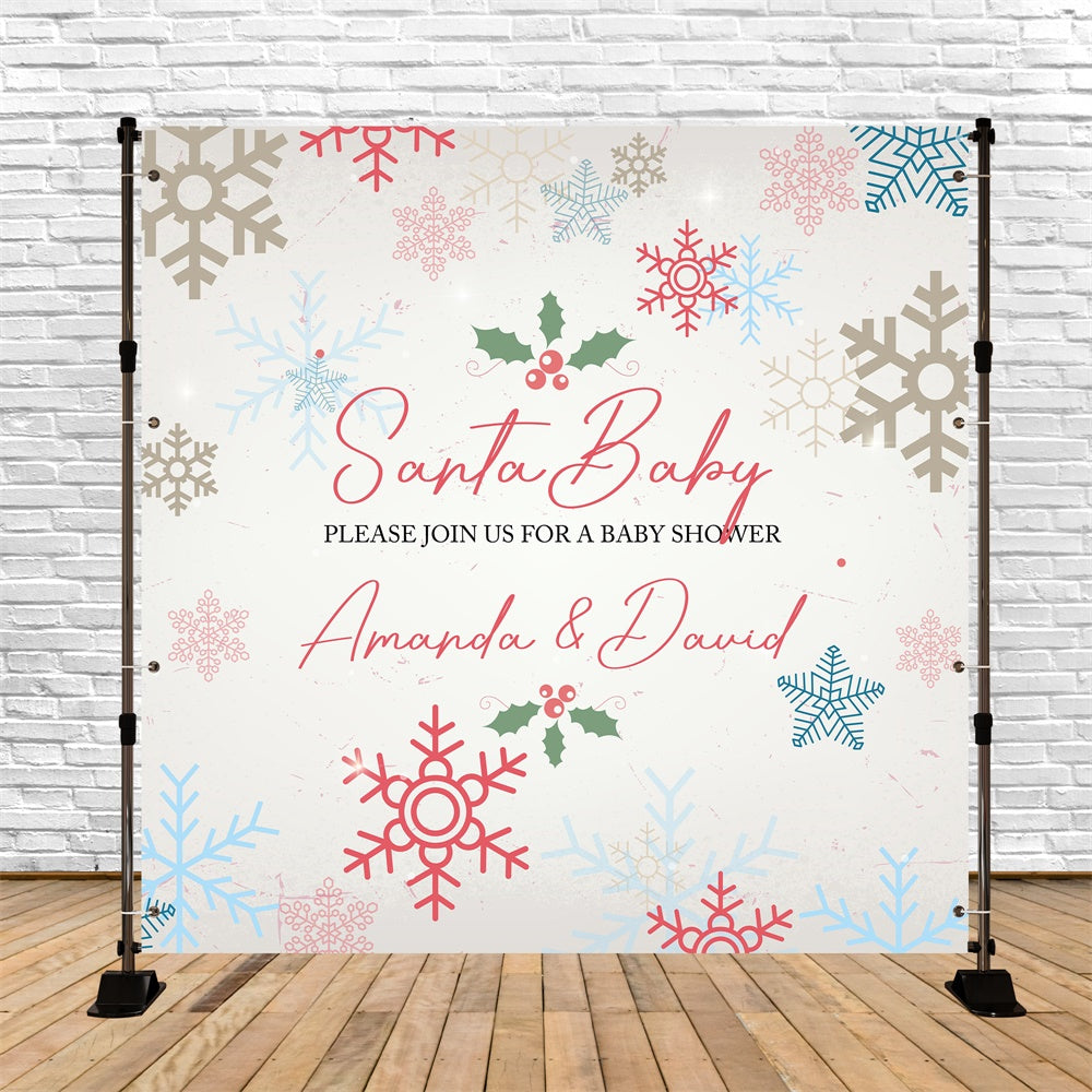 Custom Baby Shower Backdrop Frosty Sparkle Christmas Backdrop UK BRP6-21