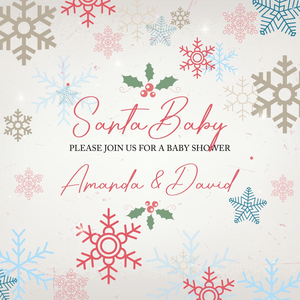 Custom Baby Shower Backdrop Frosty Sparkle Christmas Backdrop UK BRP6-21