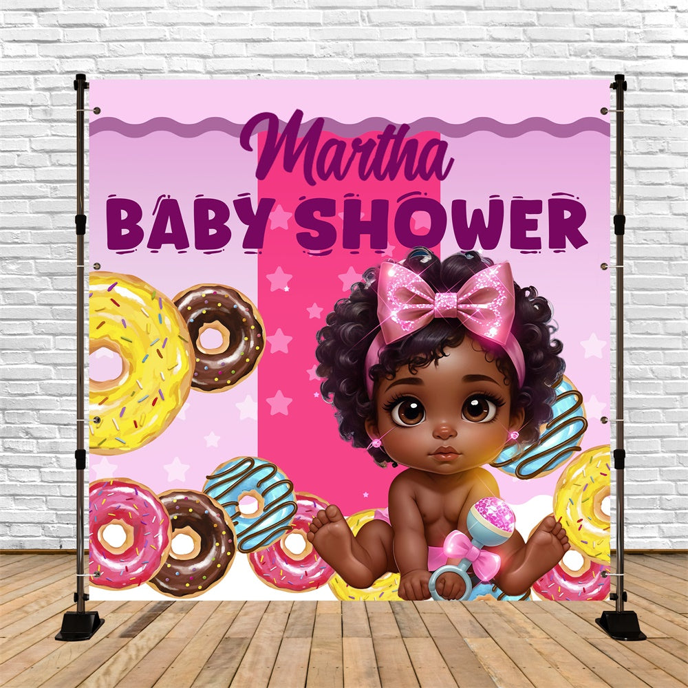 Backdrop For Baby Shower Vanilla Donut Party Custom Backdrop UK BRP6-210
