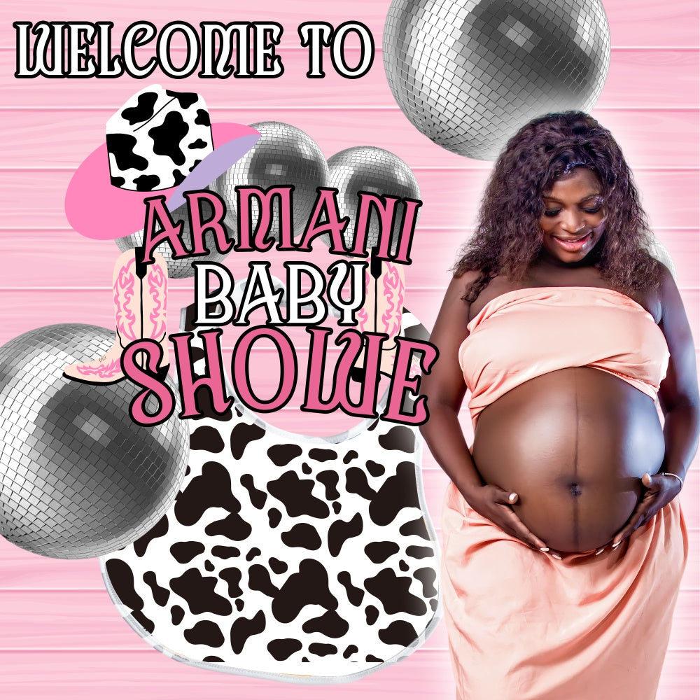 Baby Shower Photo Backdrop Disco Cowgirl Custom Backdrop UK BRP6-216