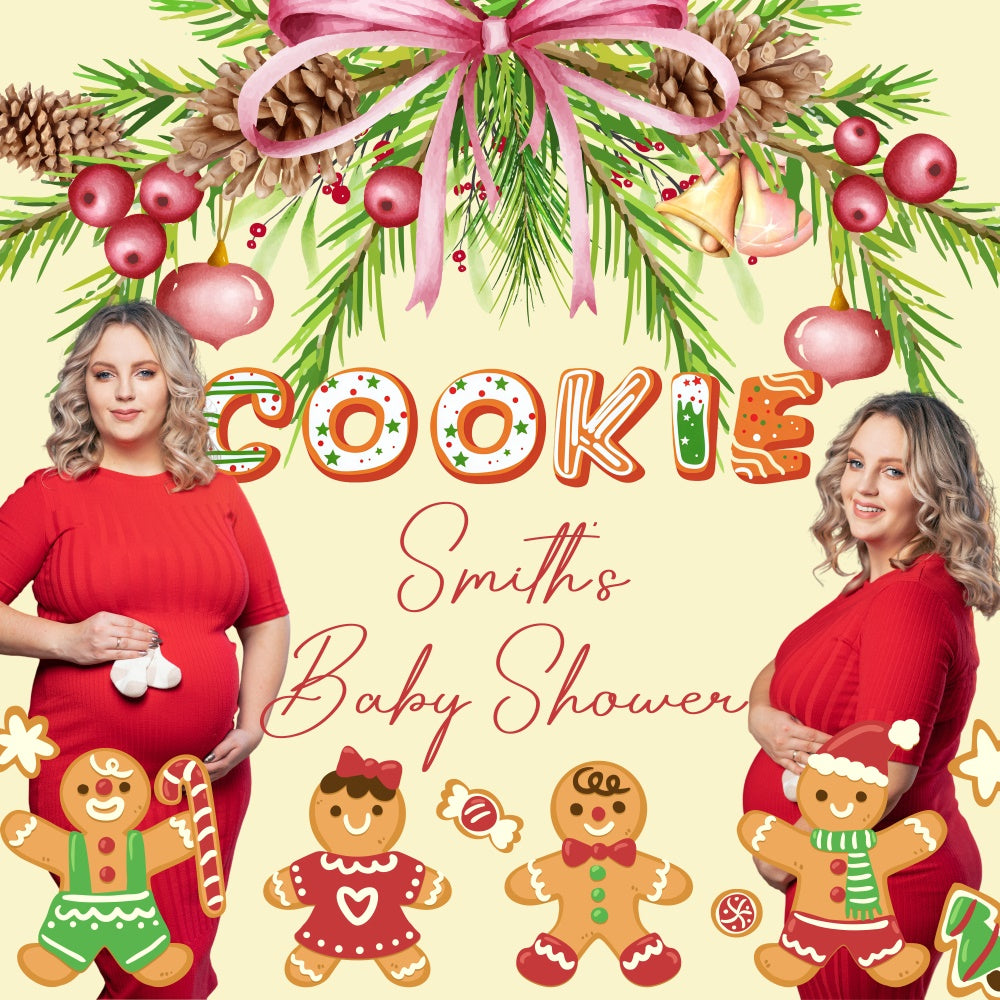 Christmas Backdrop Sweet Cookie Custom Baby Shower Backdrops UK BRP6-22