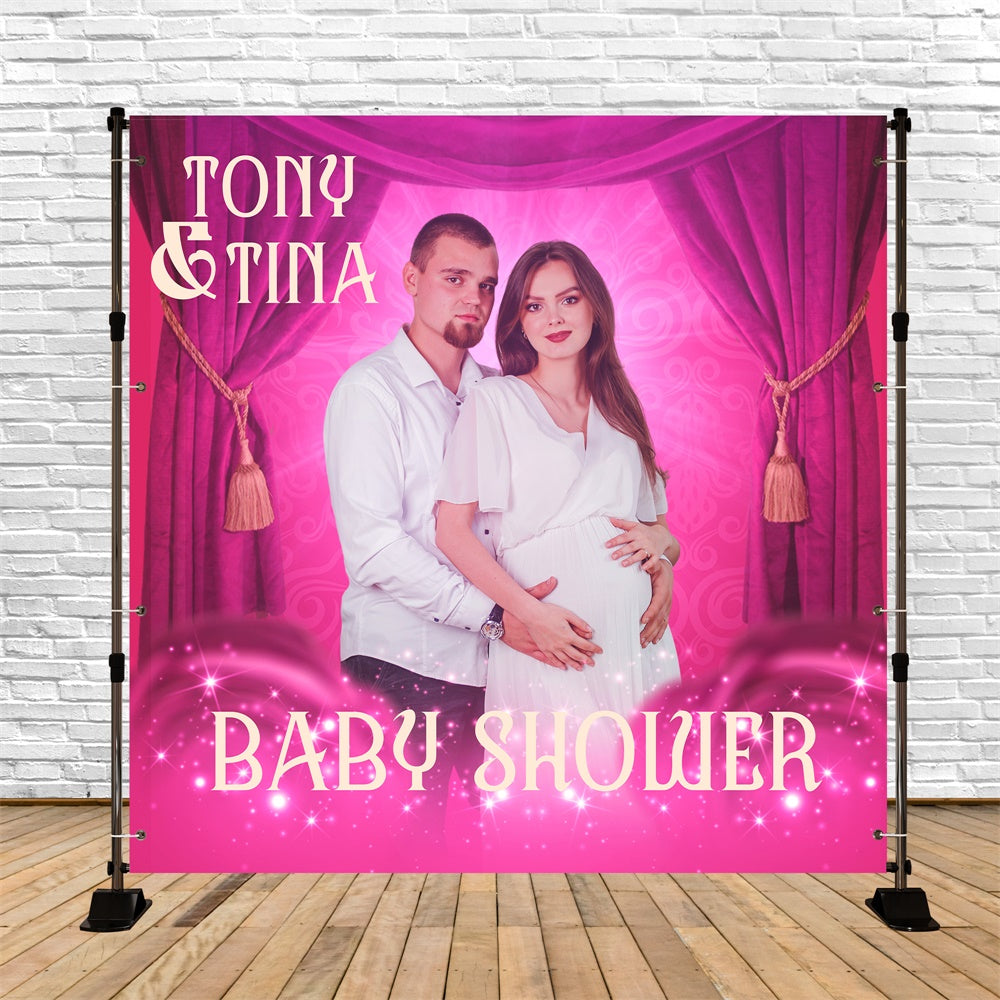 Baby Shower Backdrops Royal Velvet Sparkle Customized Backdrop UK BRP6-221