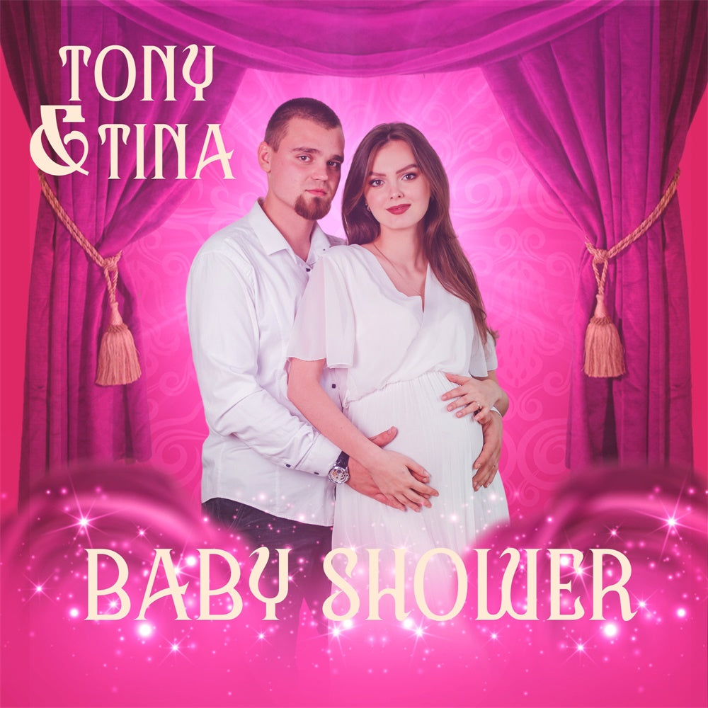 Baby Shower Backdrops Royal Velvet Sparkle Customized Backdrop UK BRP6-221