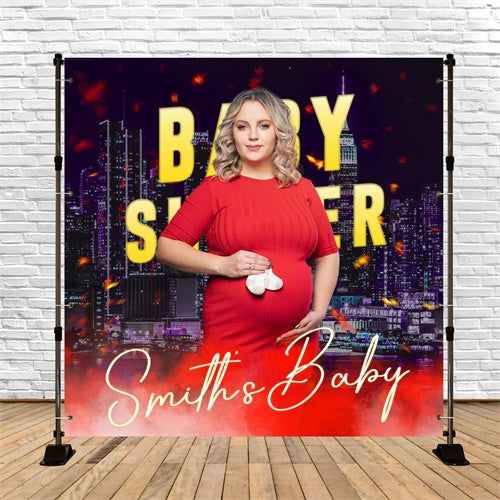 Backdrop For Baby Shower City Lights Dream Custom Backdrop UK BRP6-222