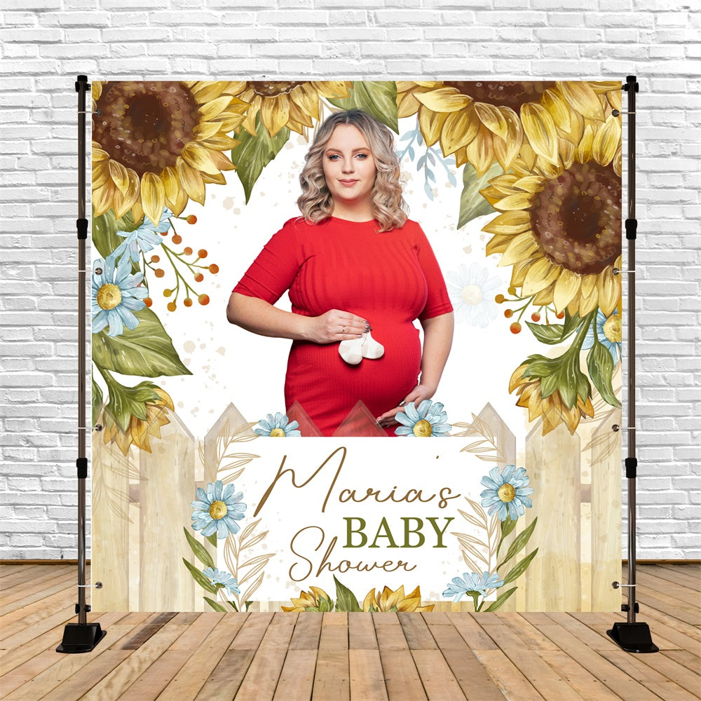 Baby Shower Backdrop Ideas Rustic Sunflower Custom Backdrop UK BRP6-233