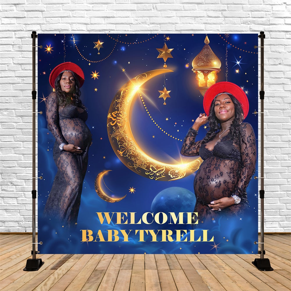 Baby Shower Backdrop Ideas Moon Stars Luxe Custom Backdrop UK BRP6-3
