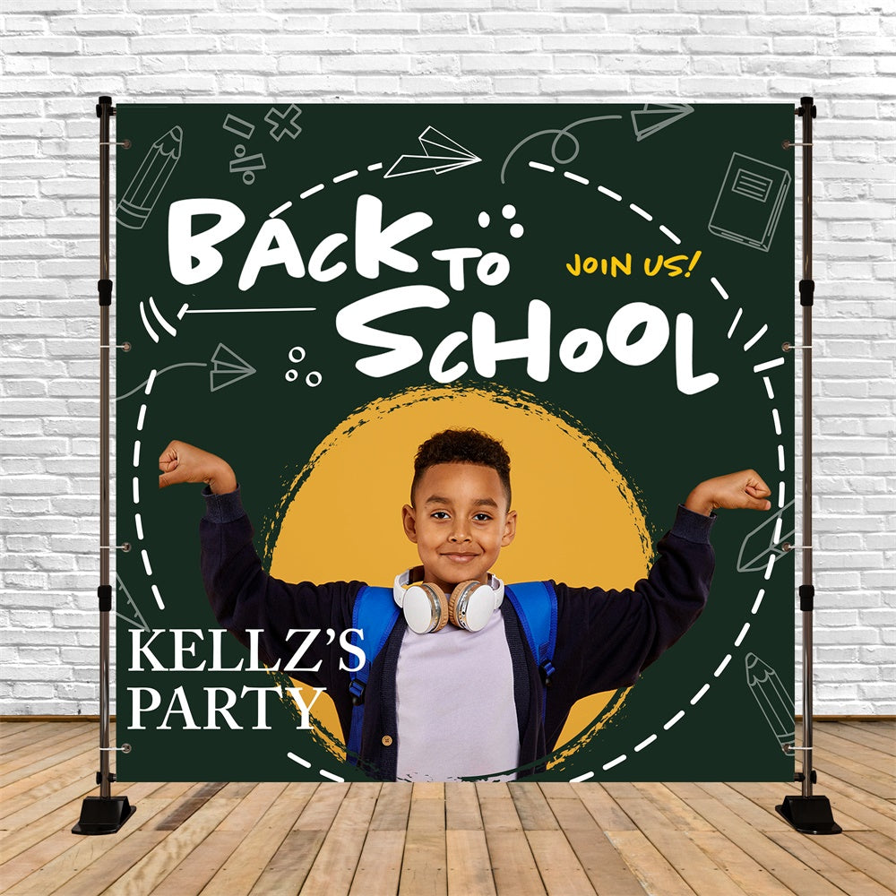 Chalkboard Photo Backdrop Doodle Class Party Custom Backdrop UK BRP6-32
