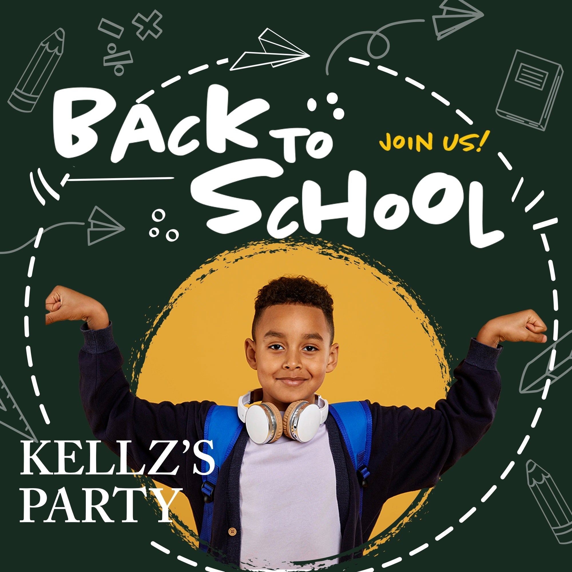 Chalkboard Photo Backdrop Doodle Class Party Custom Backdrop UK BRP6-32