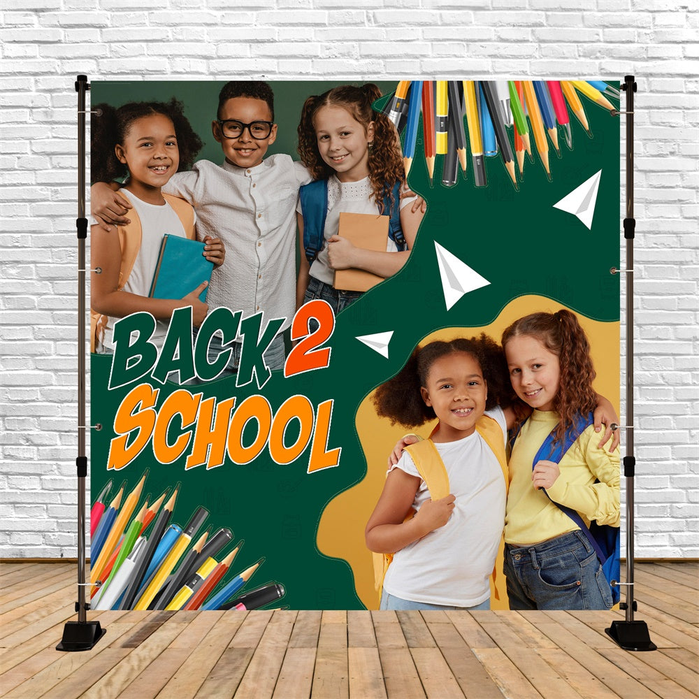 Back To School Photo Backdrop Pencil Party Custom Backdrop UK BRP6-39