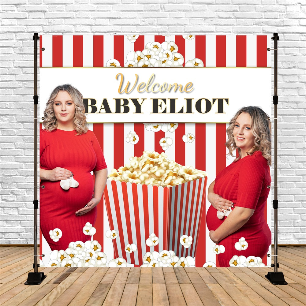 Baby Shower Photo Backdrop Popcorn Party Customized Backdrop UK BRP6-4