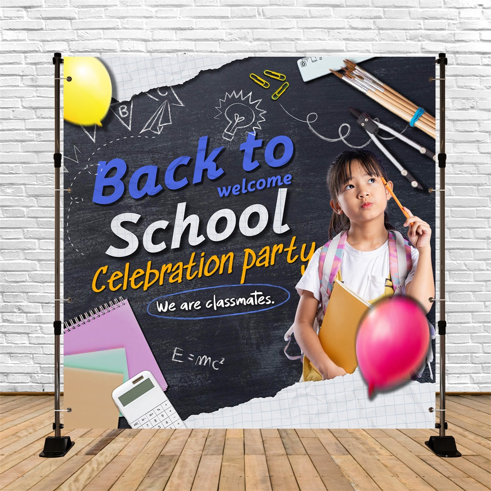 Back To School Chalkboard Backdrop Classroom Party Custom Backdrop UK BRP6-43
