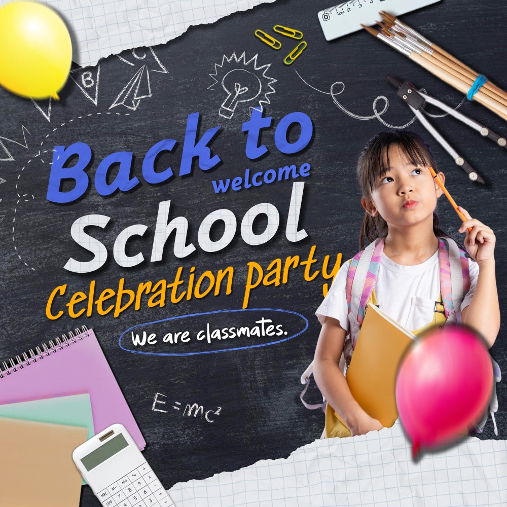 Back To School Chalkboard Backdrop Classroom Party Custom Backdrop UK BRP6-43