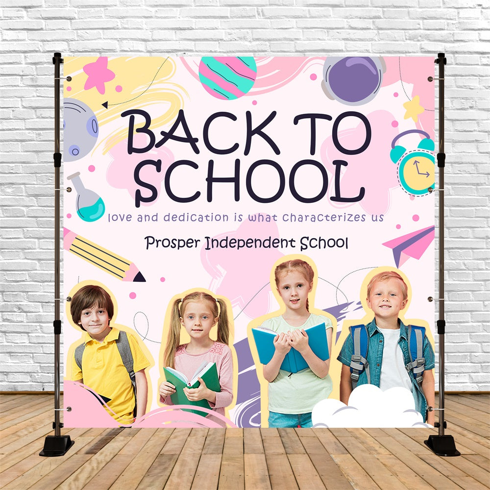 School Photo Backdrop Soft Tones Welcome Customized Backdrop UK BRP6-50