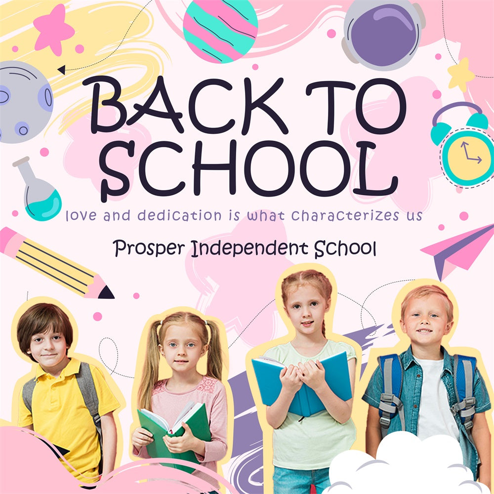 School Photo Backdrop Soft Tones Welcome Customized Backdrop UK BRP6-50