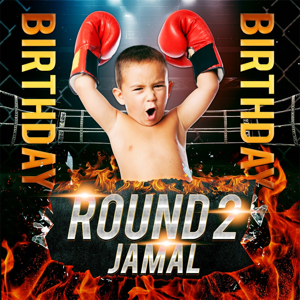 Backdrop For Birthday Party Boxing Power Custom Backdrop UK BRP6-69