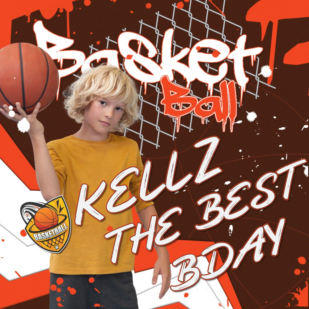 Happy Birthday Backdrops Street Hoop Bash Customized Backdrop UK BRP6-92
