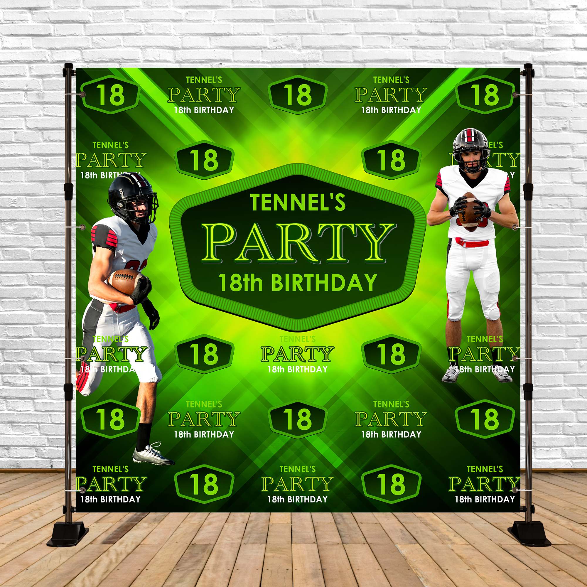 Birthday Party Backdrop Gridiron Glory 18th Birthday Backdrop UK BRP6-94