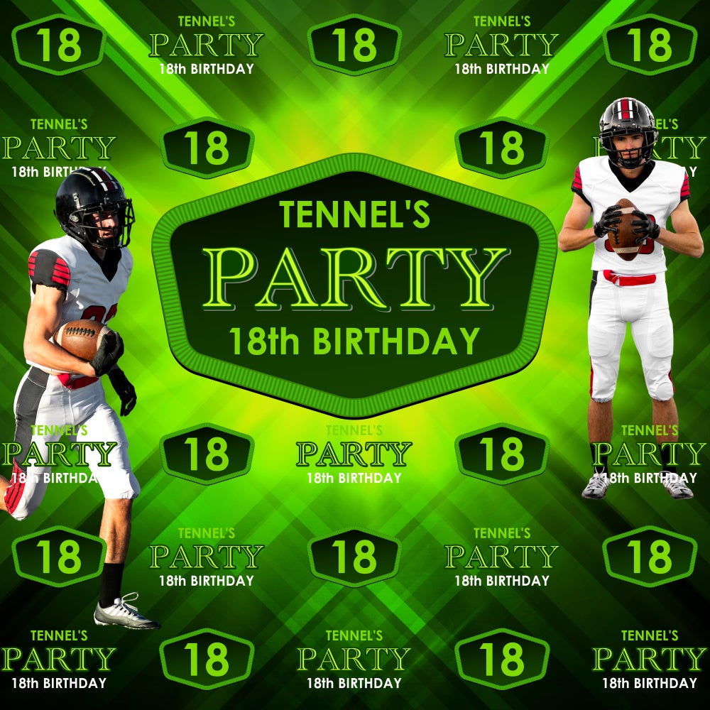 Birthday Party Backdrop Gridiron Glory 18th Birthday Backdrop UK BRP6-94