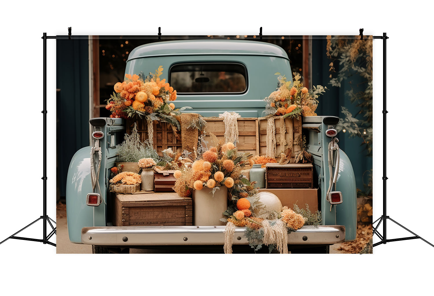 Autumn Truck with Flowers Backdrop UK BRP7-100