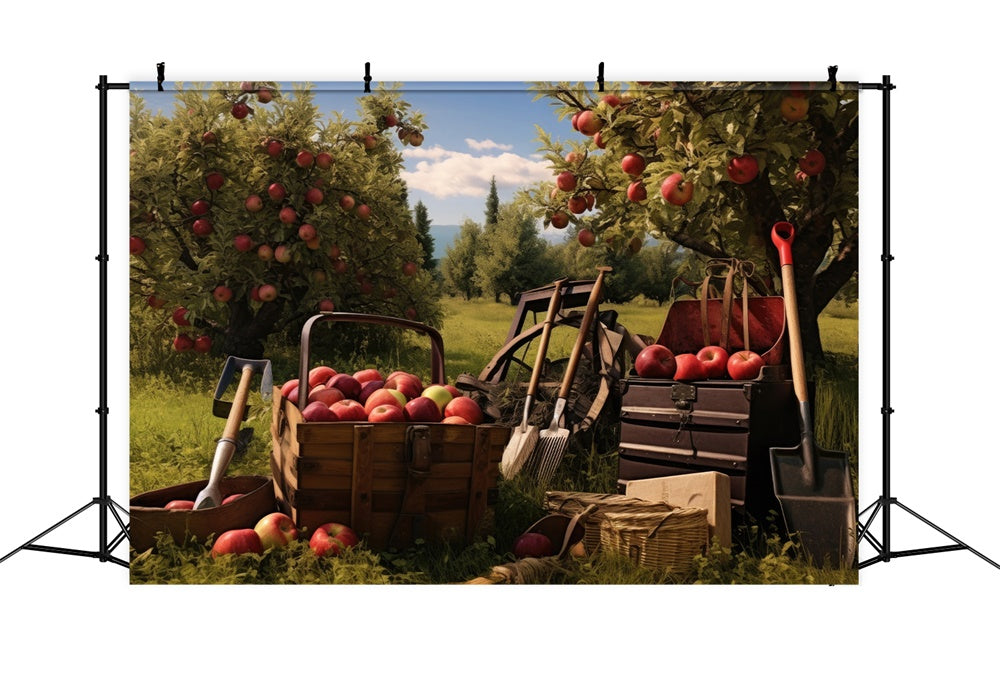 Autumn Apple Tree Harvest Photography Backdrop UK BRP7-104