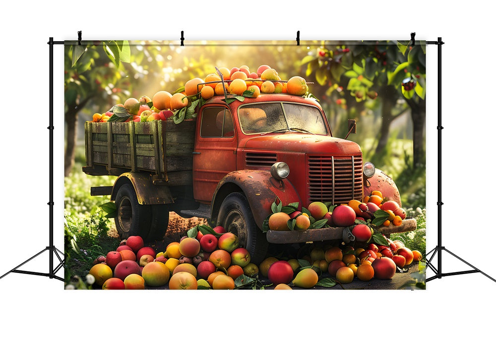 Autumn Car Apple Harvest Photography Backdrop UK BRP7-110