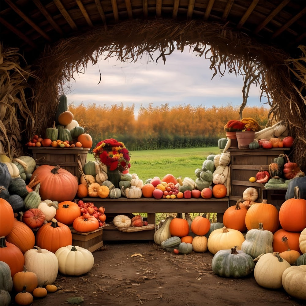 Autumn Pumpkin Farm Backdrop UK for Photography BRP7-122