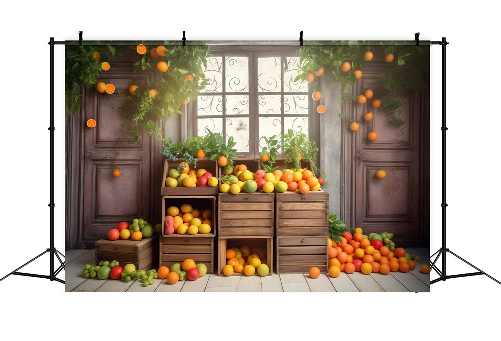 Autumn Orange Tree Room Photography Backdrop UK BRP7-123