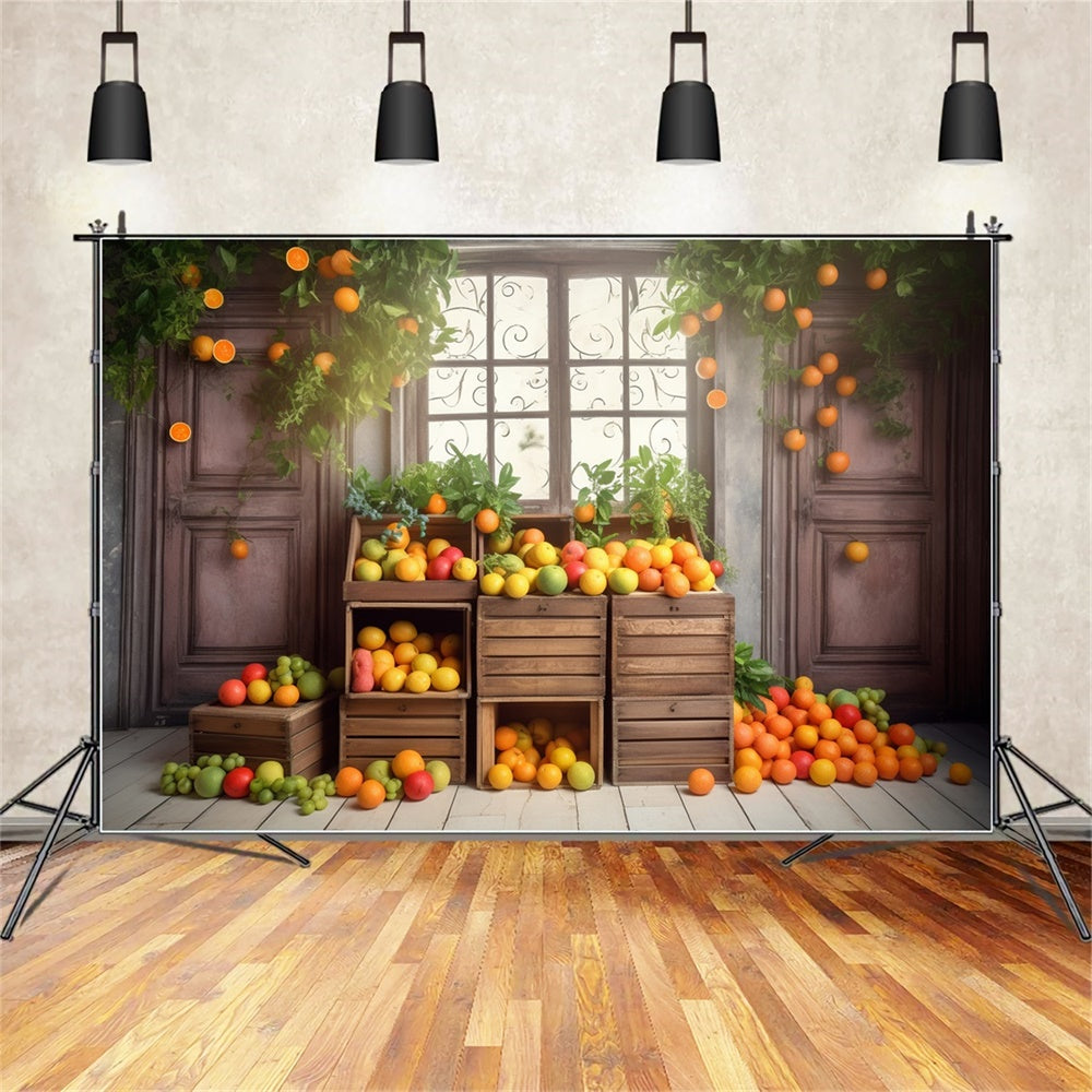 Autumn Orange Tree Room Photography Backdrop UK BRP7-123