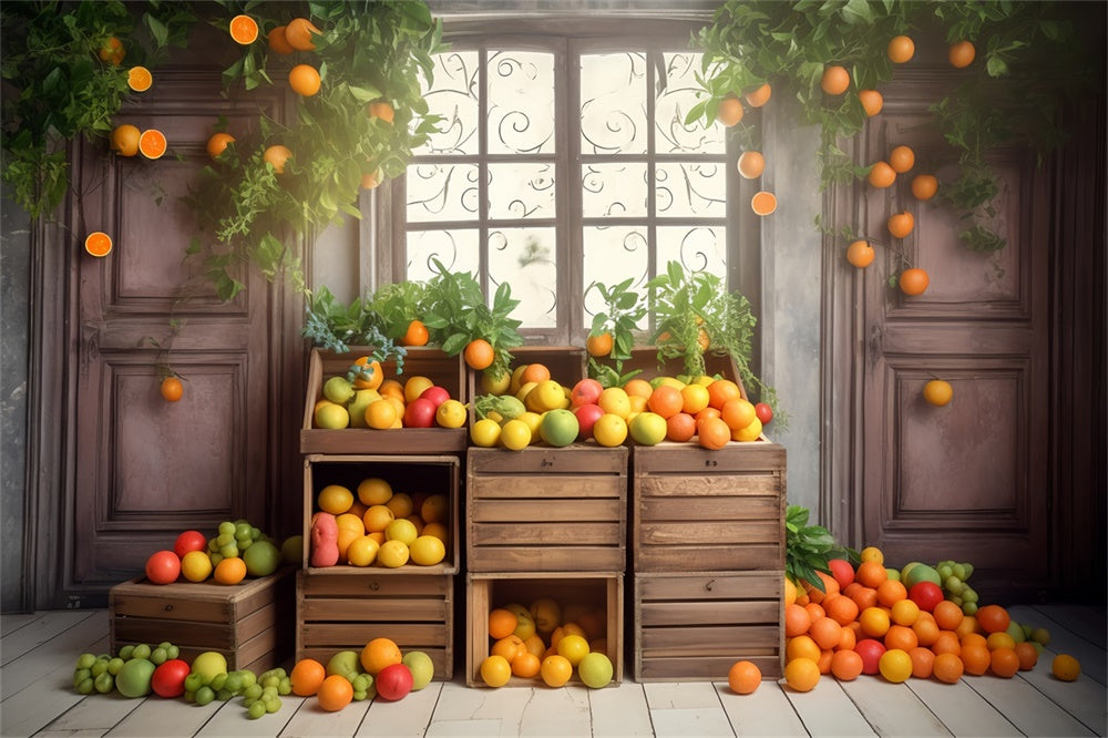 Autumn Orange Tree Room Photography Backdrop UK BRP7-123