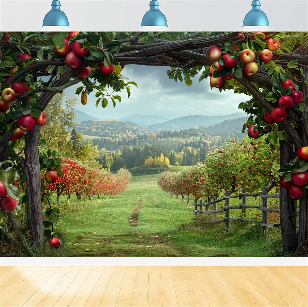 Autumn Apple Arch Farm Mountain Backdrop UK BRP7-142