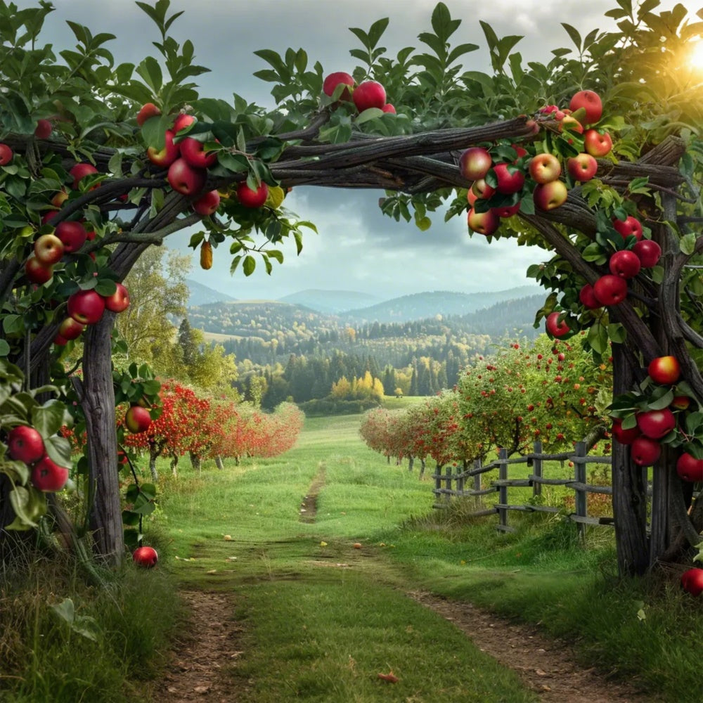 Autumn Apple Arch Farm Mountain Backdrop UK BRP7-142