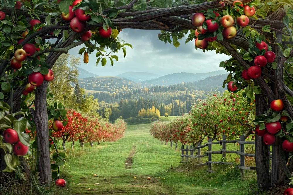 Autumn Apple Arch Farm Mountain Backdrop UK BRP7-142