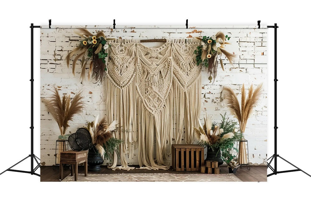 Autumn Bohemia White Brick Reed Backdrop UK BRP7-151