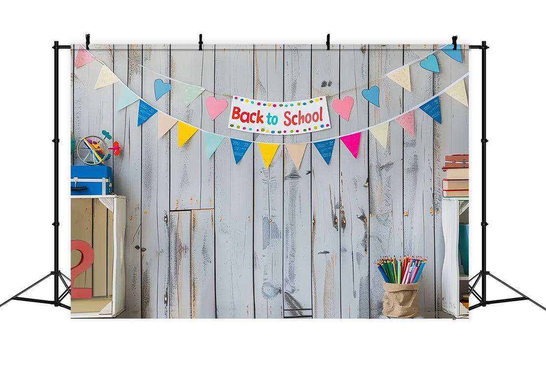 Back to School White Wall Globe Backdrop UK BRP7-171