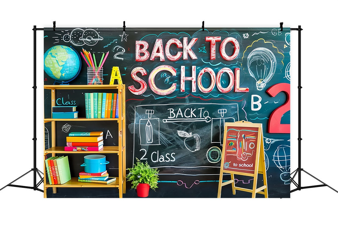 Back to School 2 Class Blackboard Backdrop UK BRP7-176