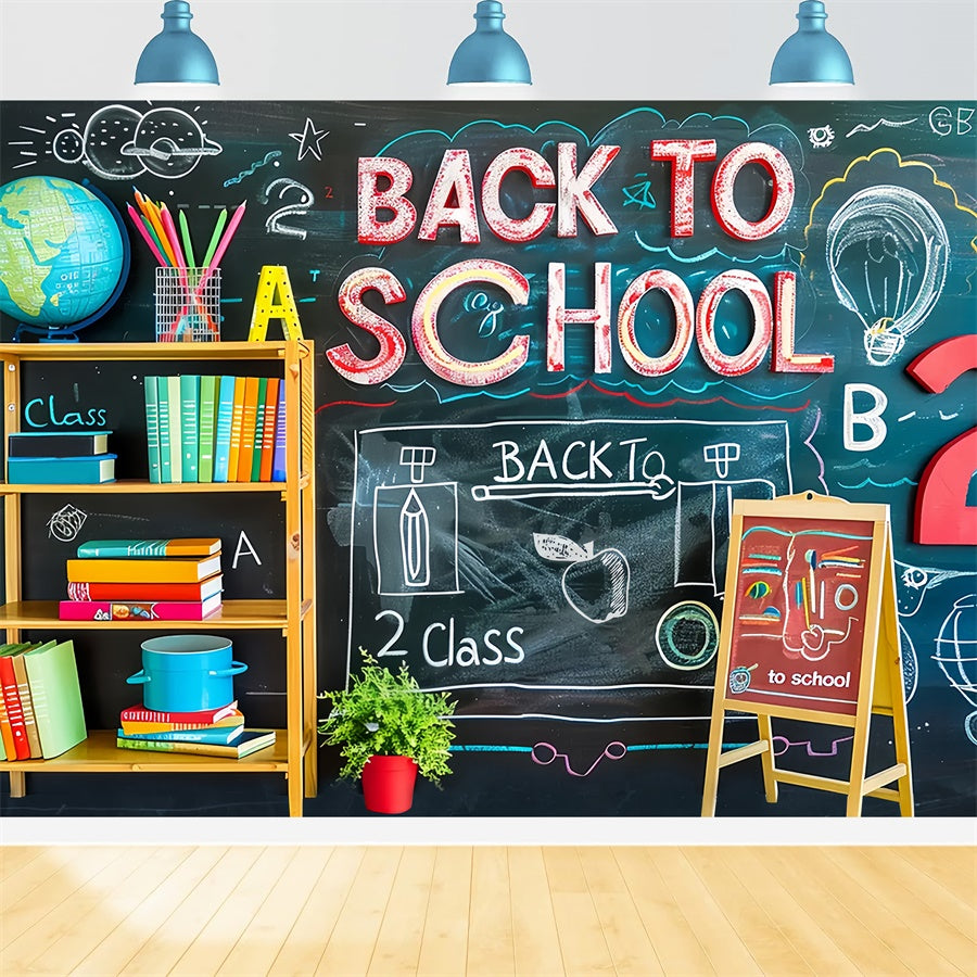 Back to School 2 Class Blackboard Backdrop UK BRP7-176