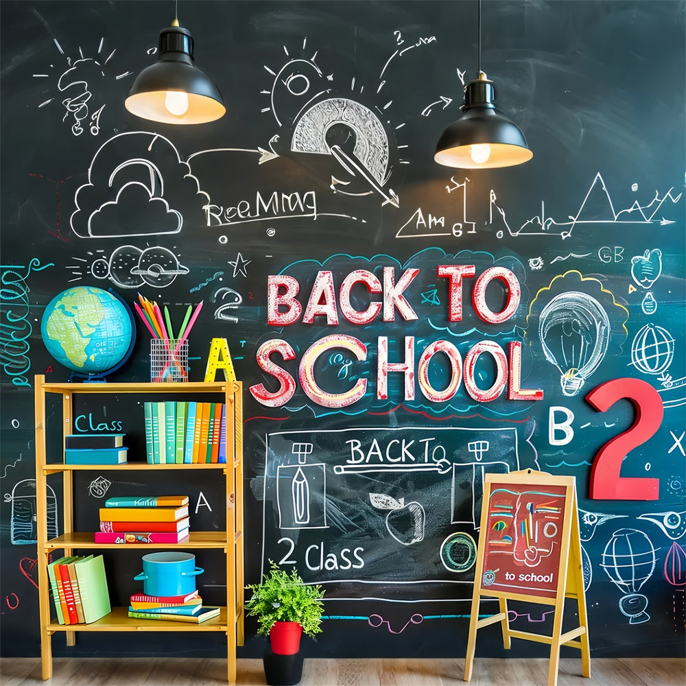 Back to School 2 Class Blackboard Backdrop UK BRP7-176