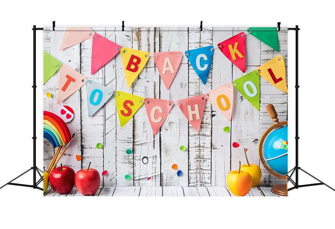 Back to School Rainbow Fruits Backdrop UK BRP7-178