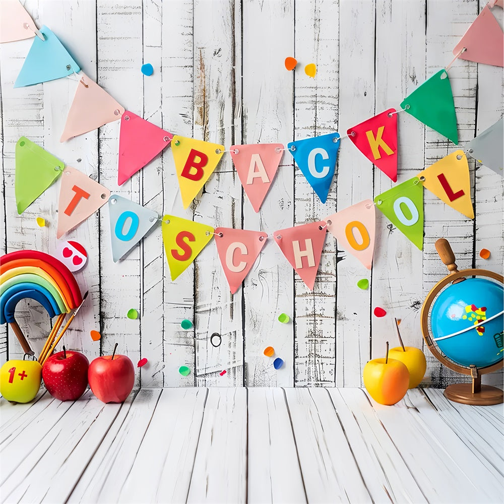 Back to School Rainbow Fruits Backdrop UK BRP7-178