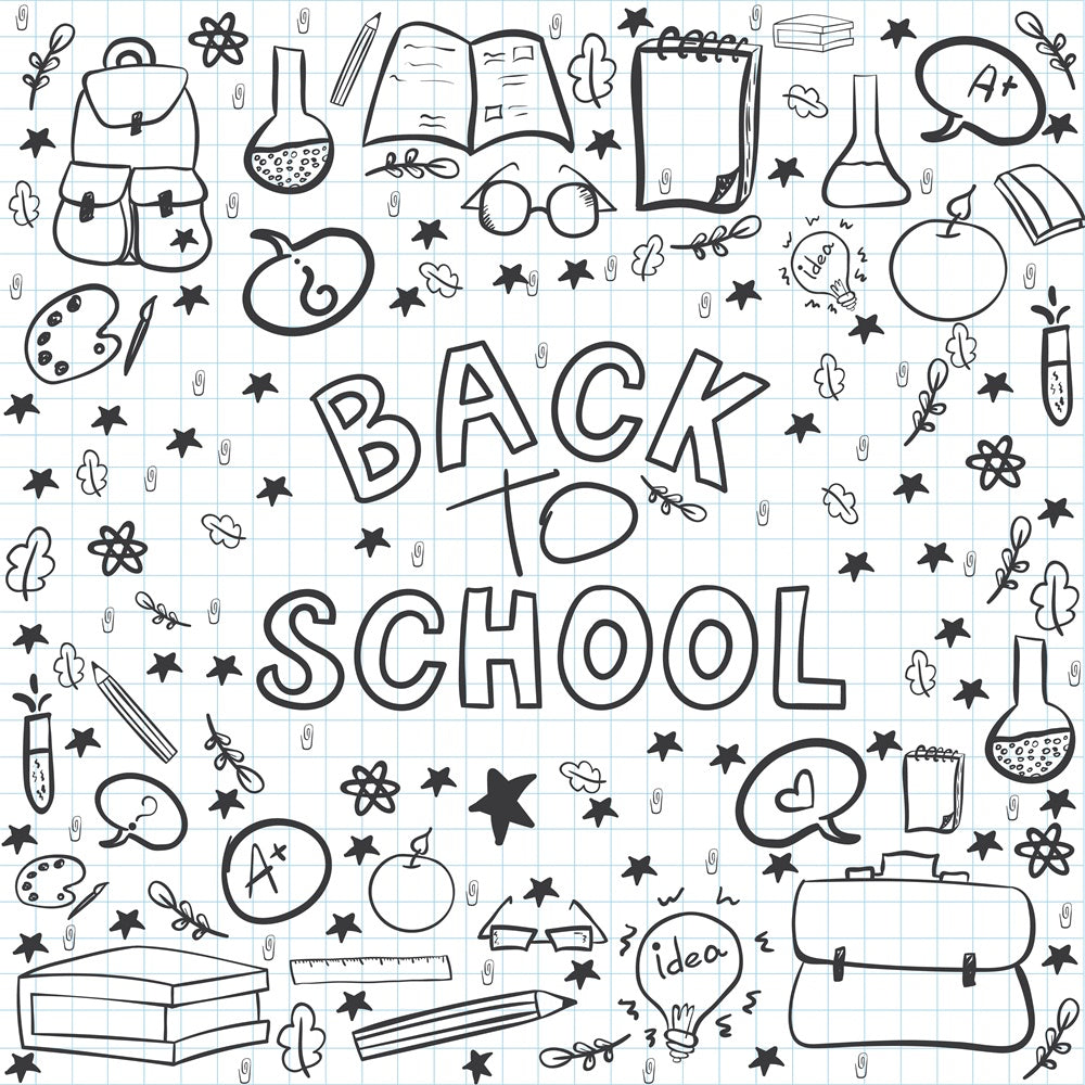 Back to School Black White Graffiti Backdrop UK BRP7-18