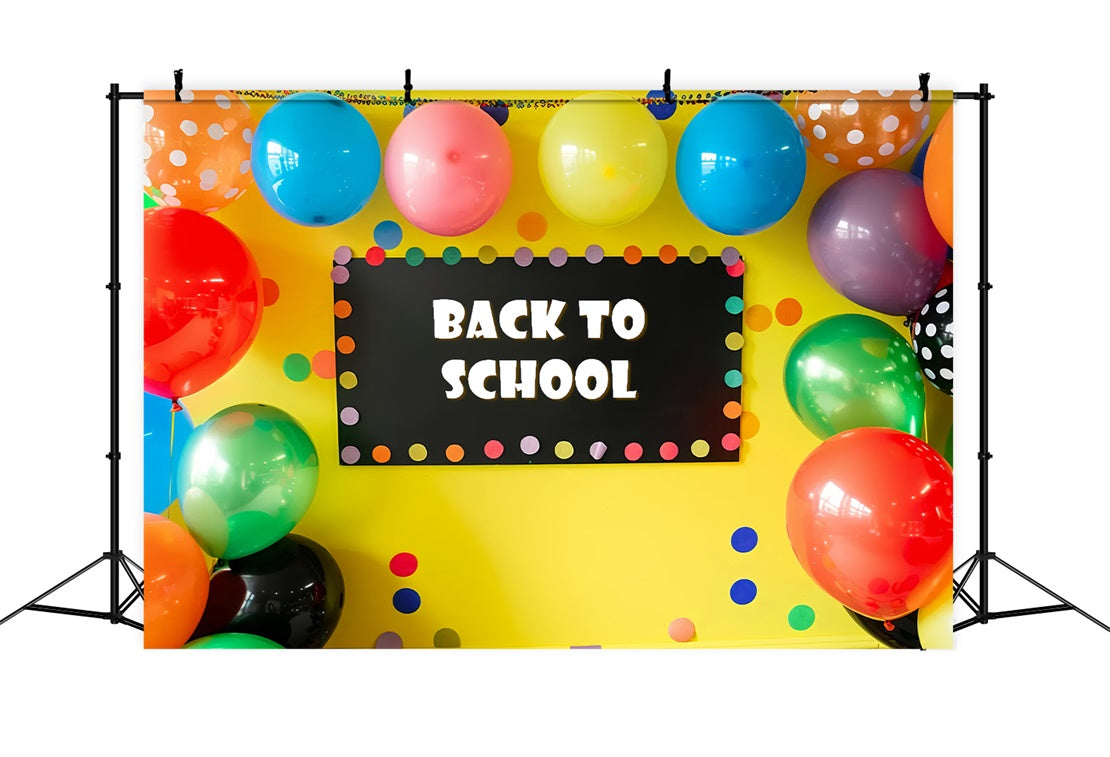 Back to School Yellow Wall Balloon Backdrop UK BRP7-180