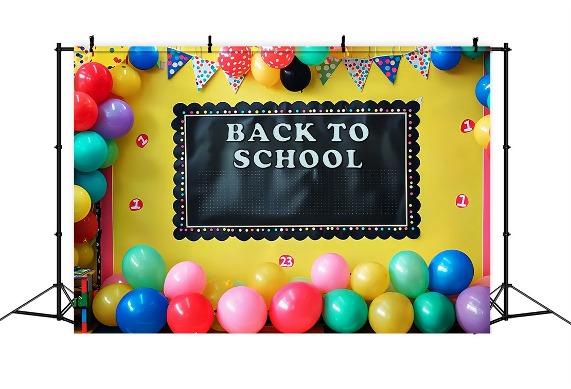 Welcome Flag Balloon Back to School Backdrop UK BRP7-182