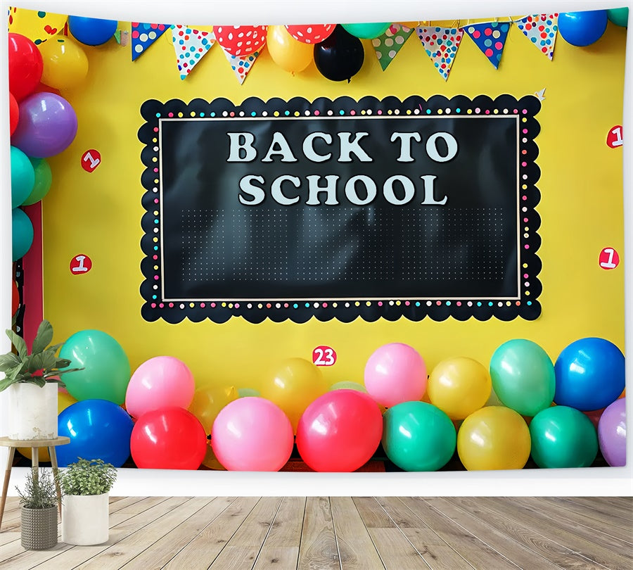 Welcome Flag Balloon Back to School Backdrop UK BRP7-182