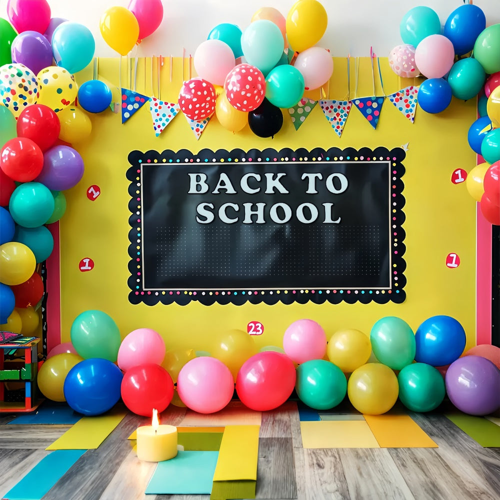 Welcome Flag Balloon Back to School Backdrop UK BRP7-182