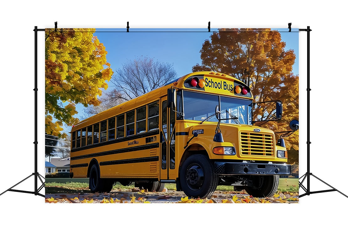 Back to School Country School Bus Backdrop UK BRP7-186