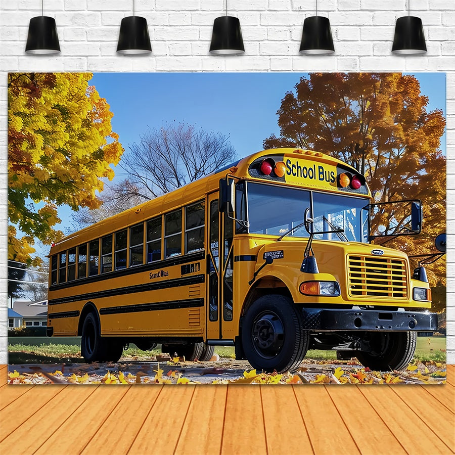 Back to School Country School Bus Backdrop UK BRP7-186